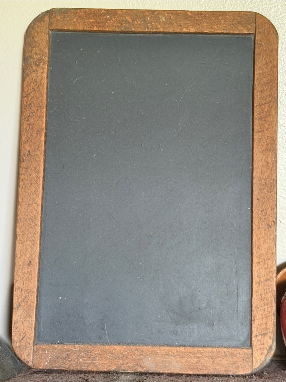 19th century Vintage Wood Frame Chalkboard - Black Surface with Brown Frame